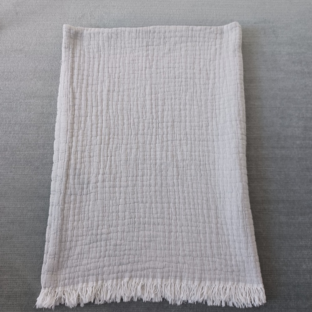 Piscatextil Throw Portugal Gauze Cottage 100% Cotton Blanket Gray Stretch 64x46